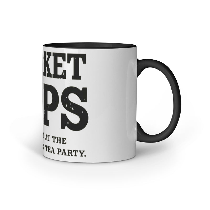 Funny Finance Mug – Market Caps Tea Party