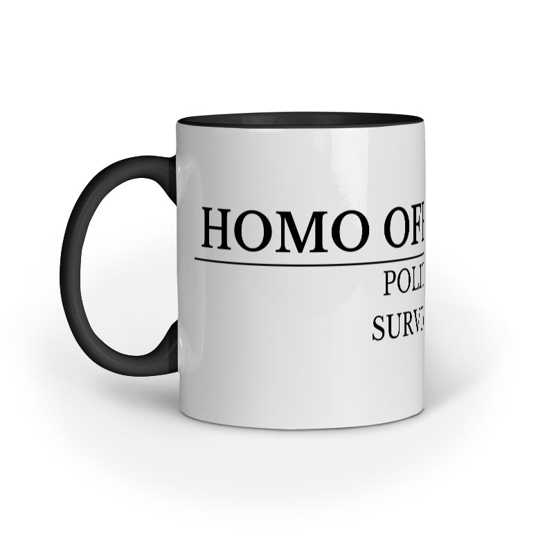 Funny Office Mug – Homo Officeticus: Political Survival
